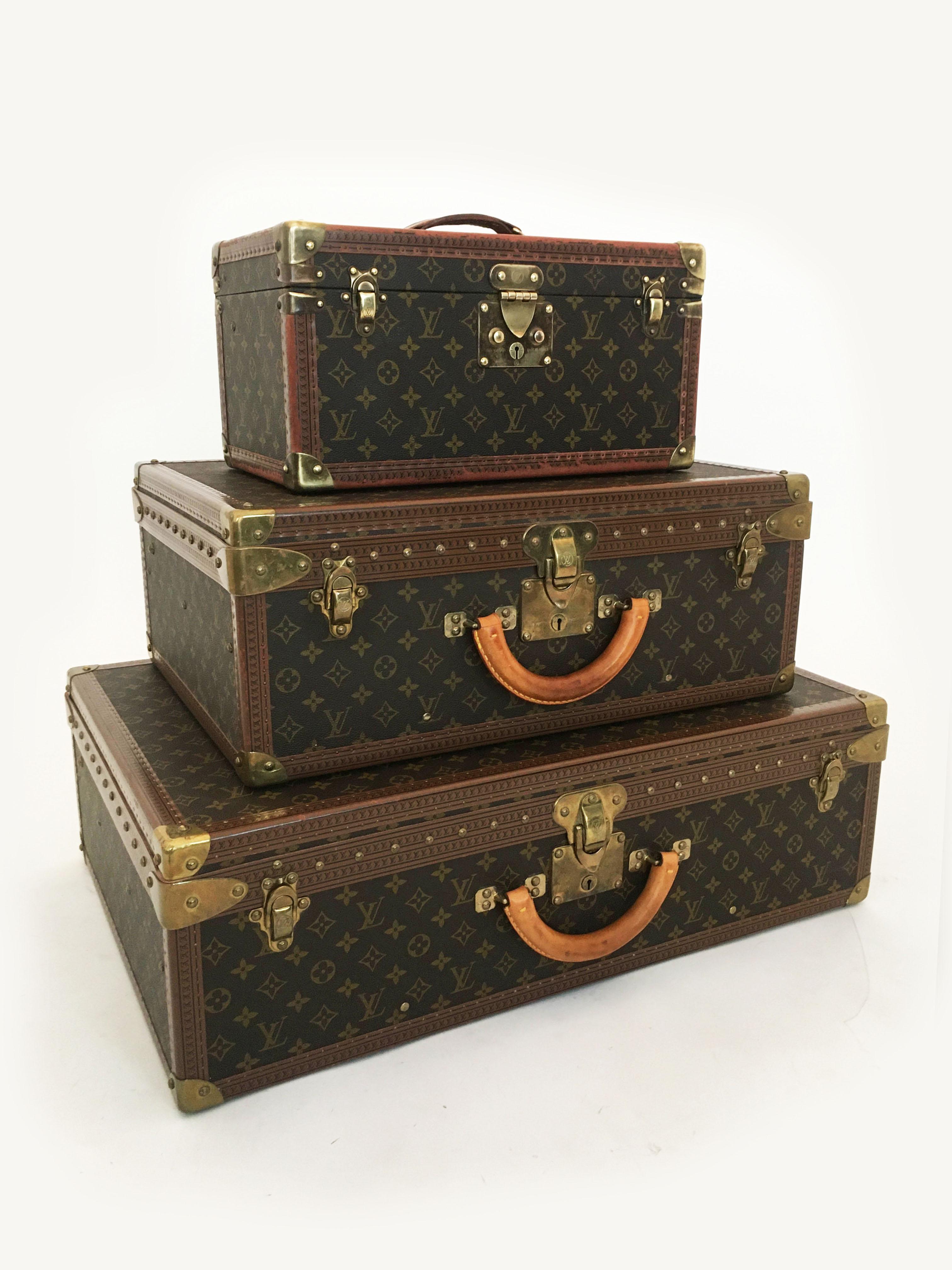 Louis Vuitton Vintage Train Case, Boite Bouteilles Et Glace, Beauty Case For Sale 1