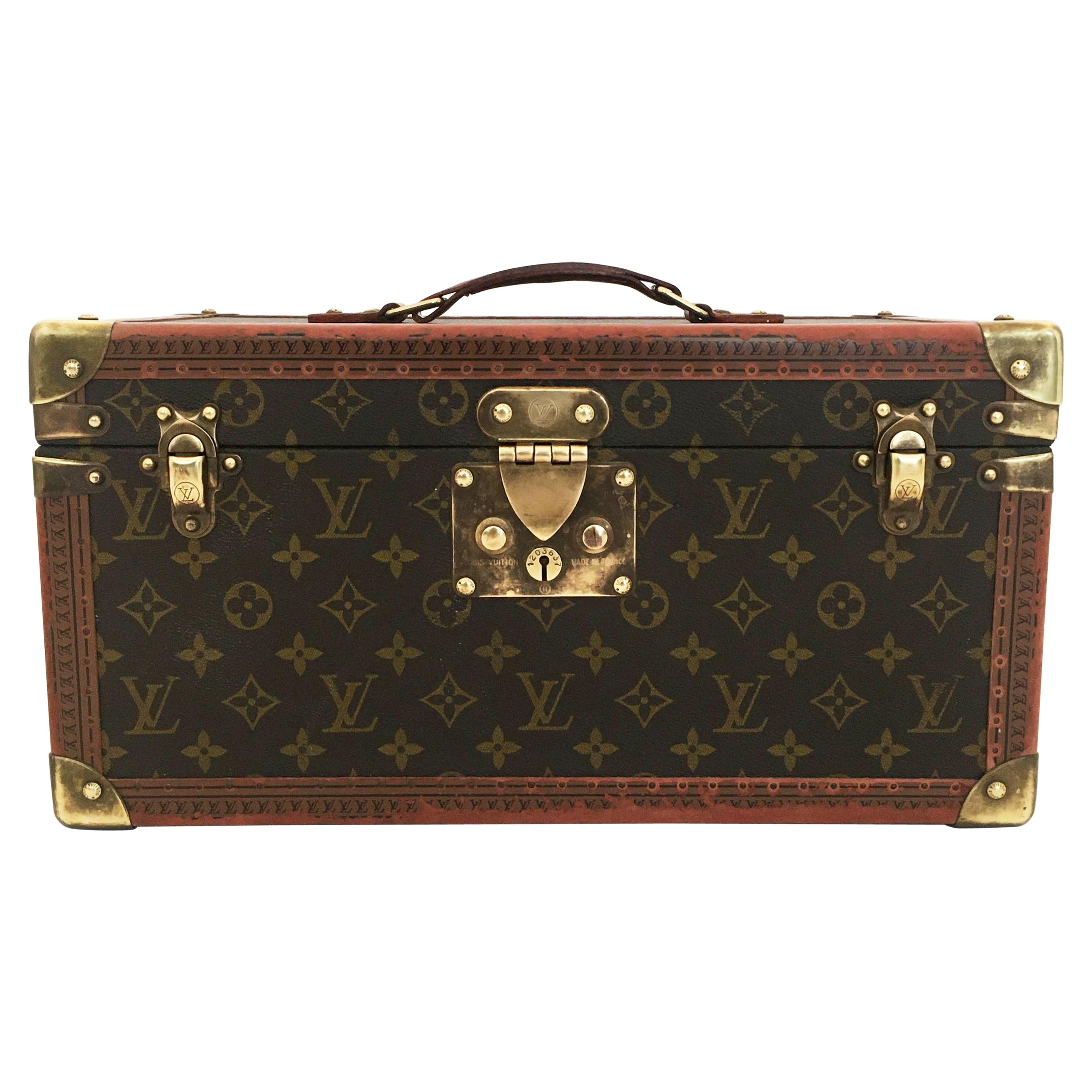 Louis Vuitton Vintage Train Case, Boite Bouteilles Et Glace, Beauty Case For Sale
