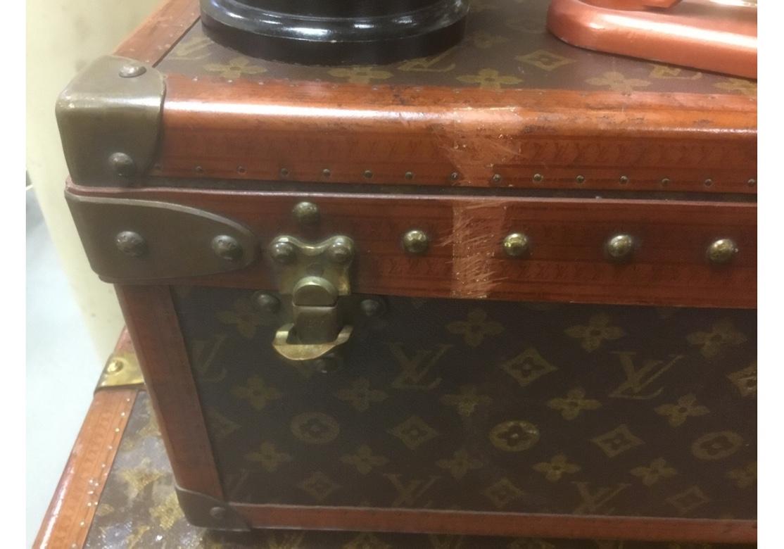 Leather Louis Vuitton Vintage Travel Suitcase