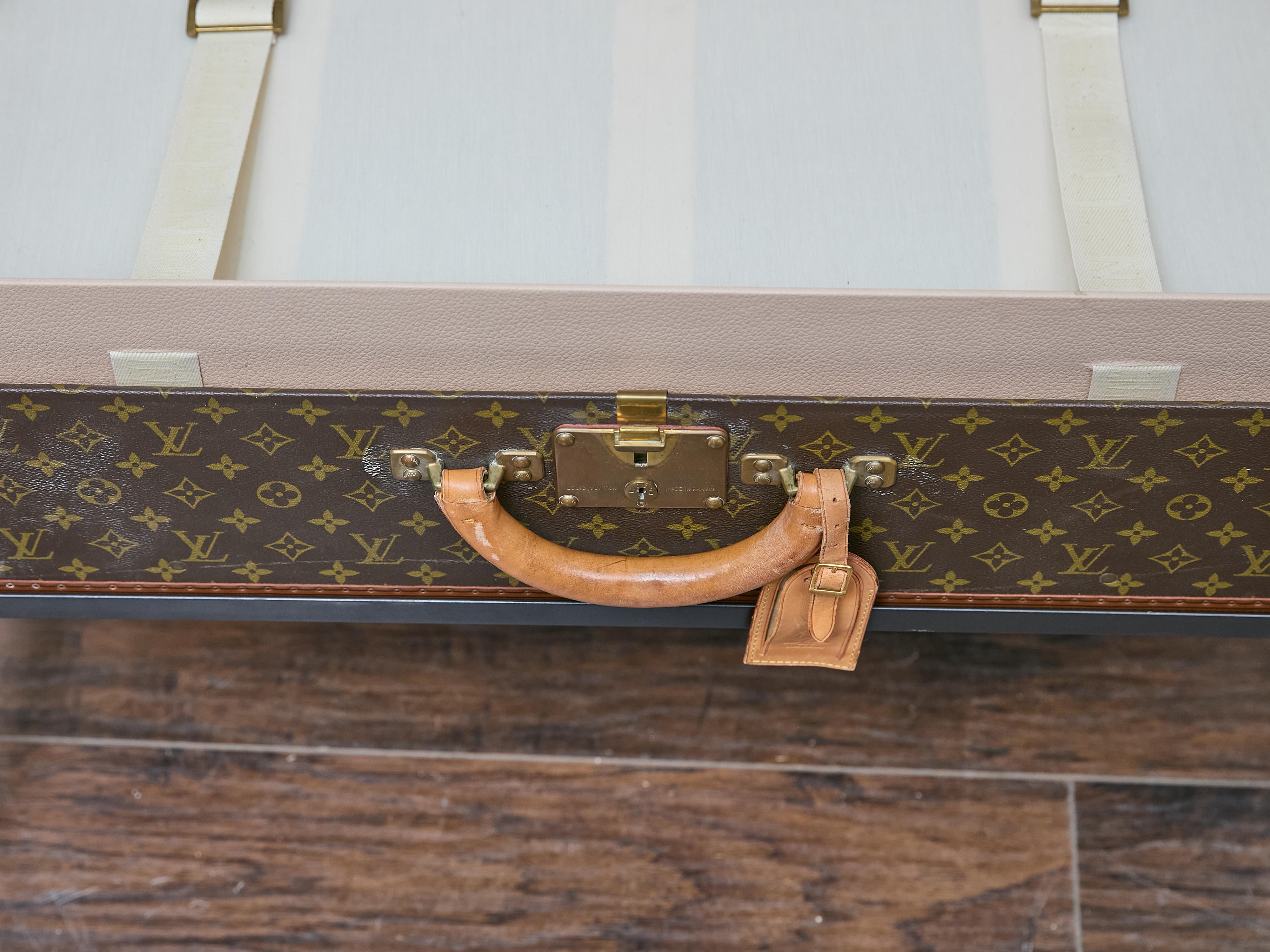 Louis Vuitton Vintage Trunk Made into Coffee Table on Custom Base For Sale 5