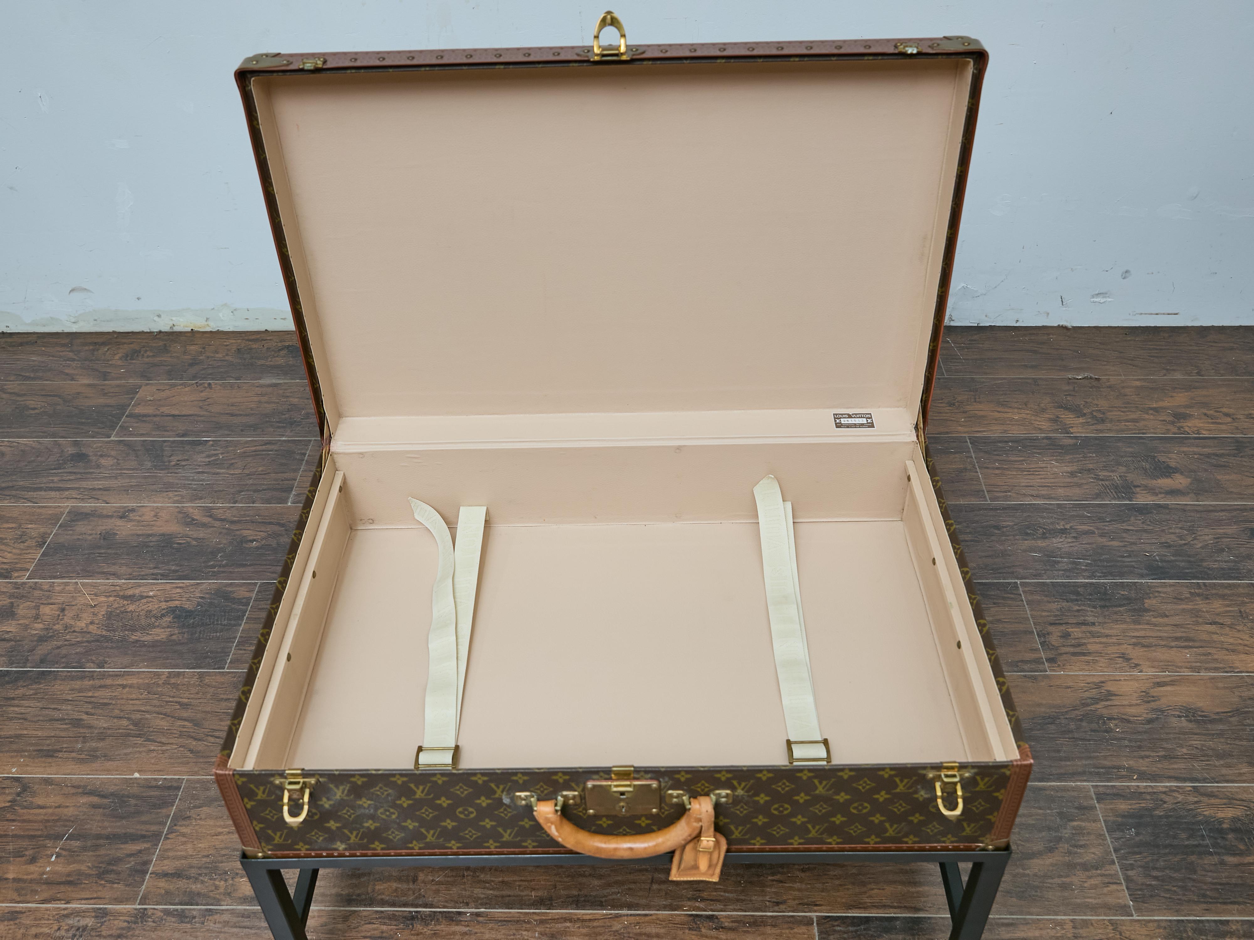 Louis Vuitton Vintage Trunk Made into Coffee Table on Custom Base For Sale 7