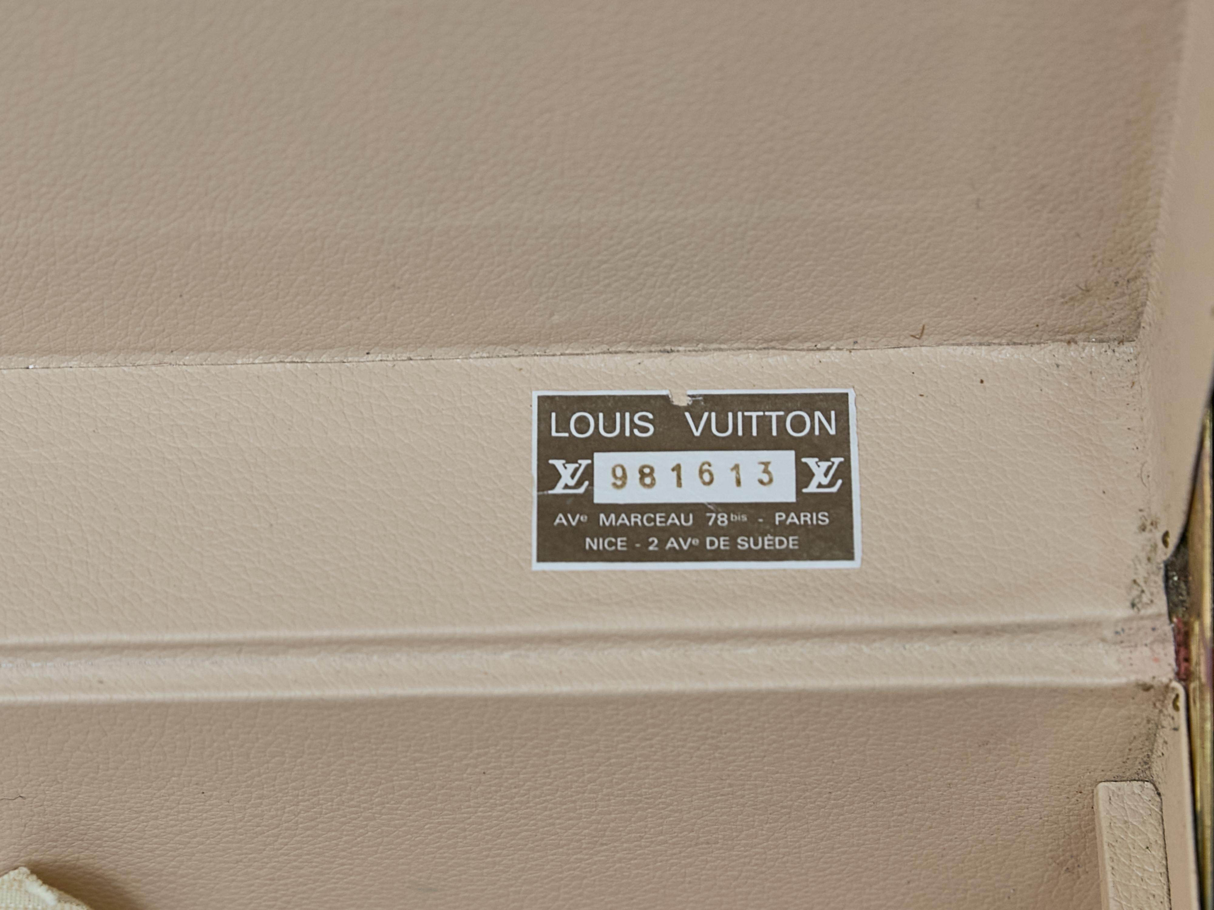 Louis Vuitton Vintage Trunk Made into Coffee Table on Custom Base For Sale 8