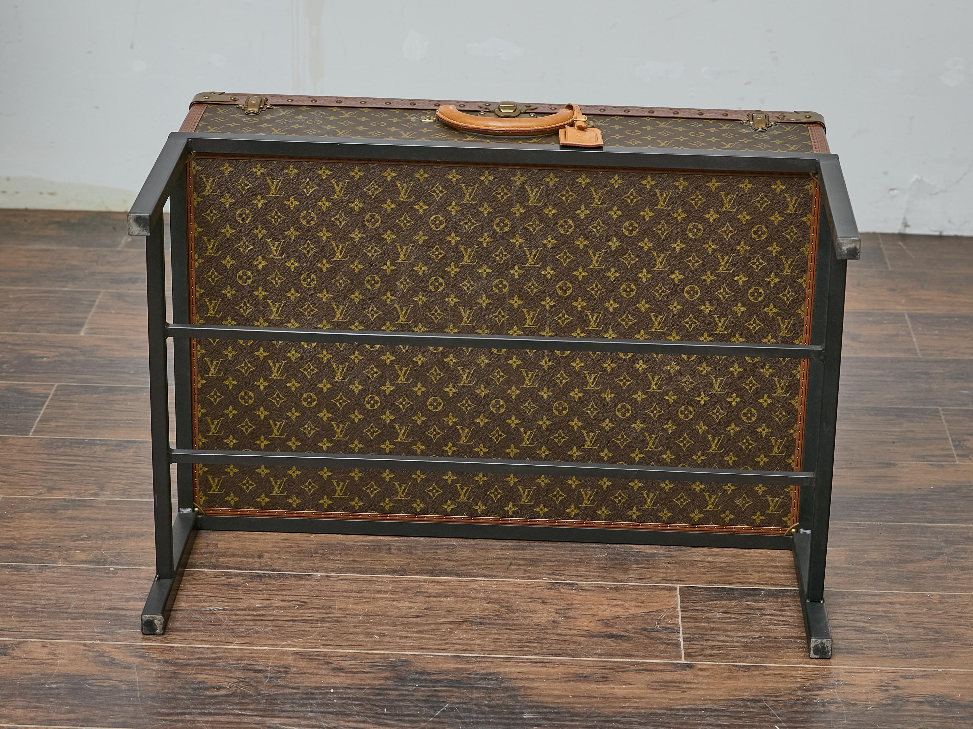 Louis Vuitton Vintage Trunk Made into Coffee Table on Custom Base For Sale 2