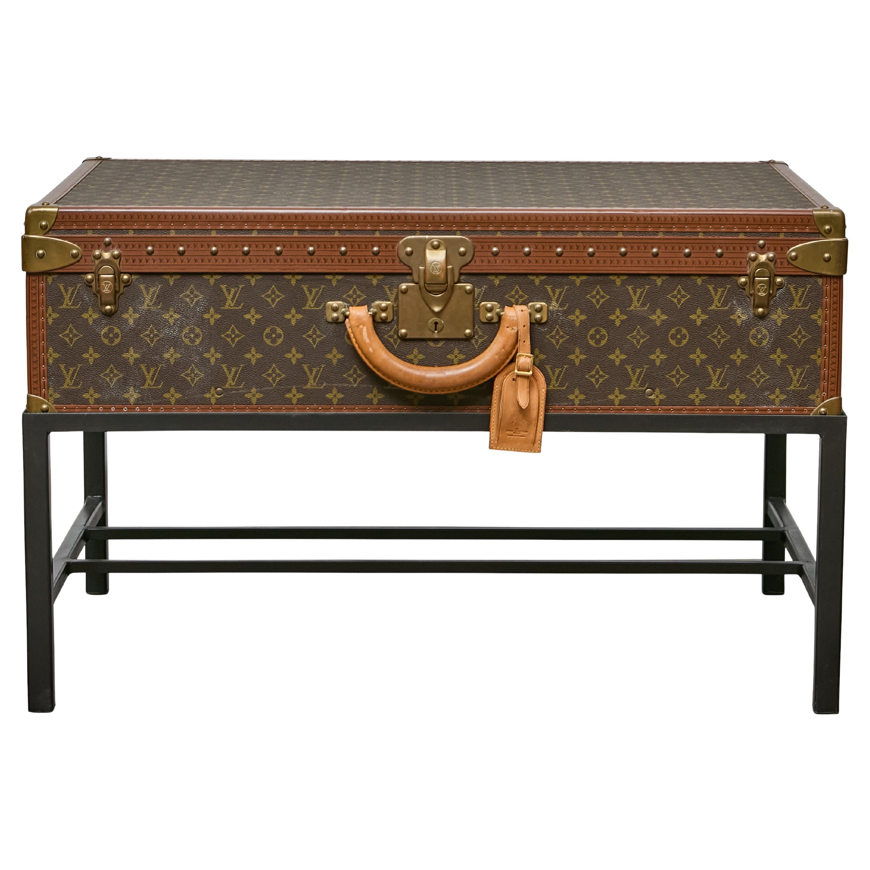 Louis Vuitton Vintage Trunk Made into Coffee Table on Custom Base