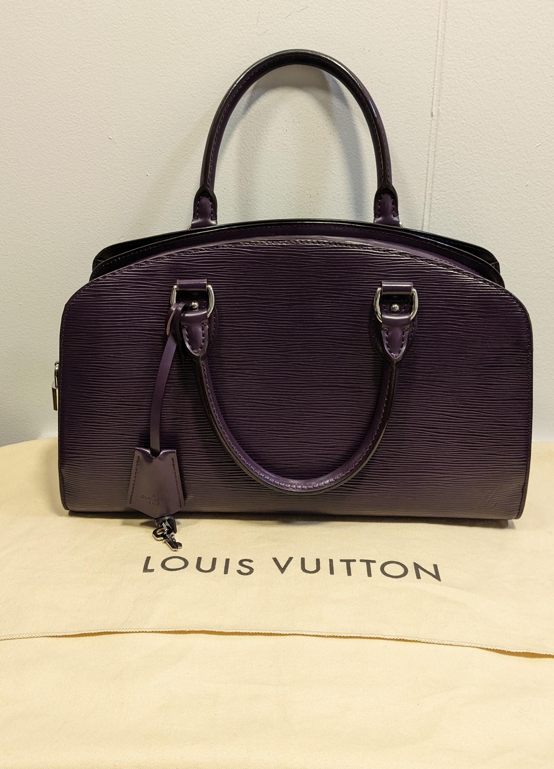 Louis Vuitton Violet Epi Patent Jasmine Bag For Sale 5
