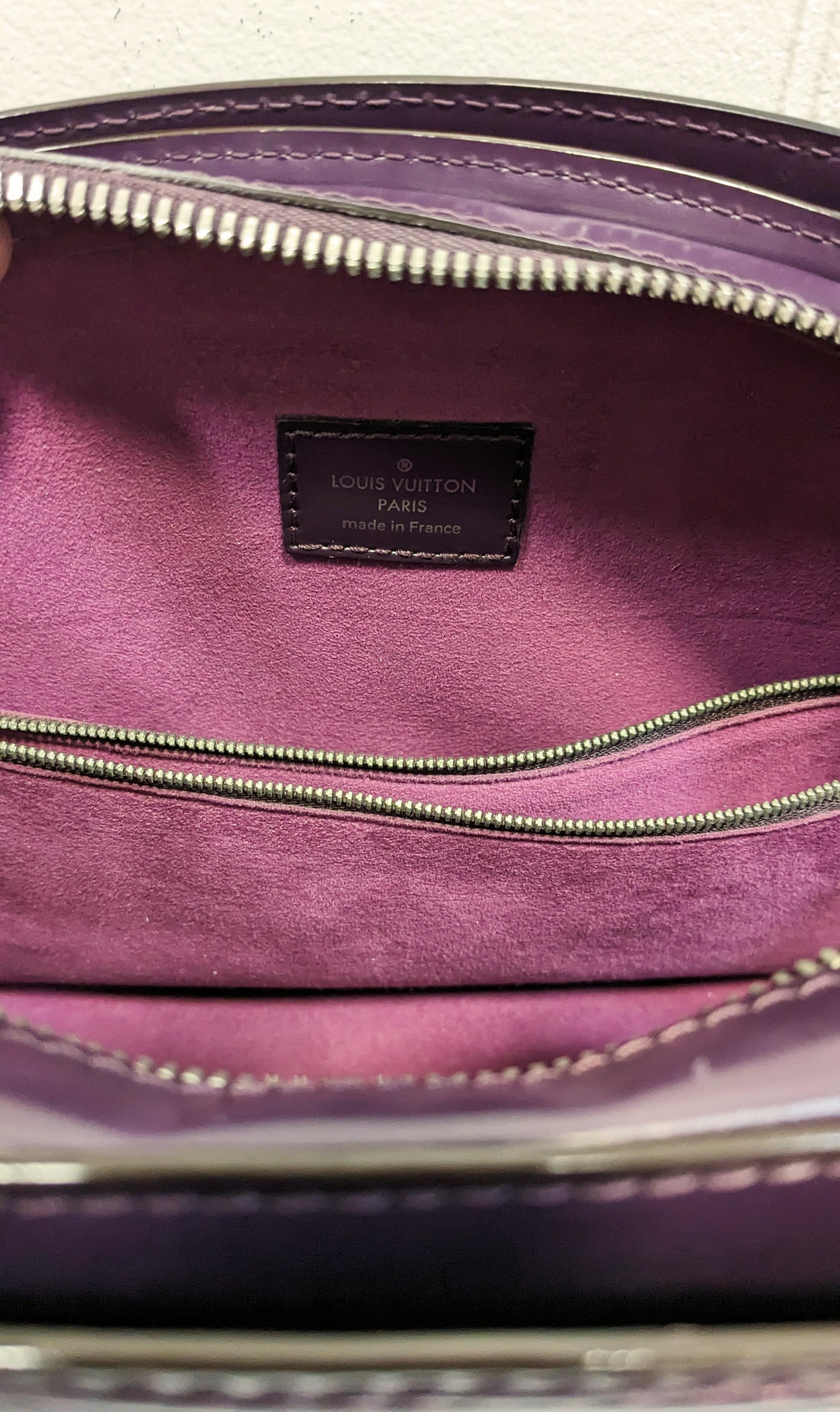 Louis Vuitton Violet Epi Patent Jasmine Bag For Sale 3