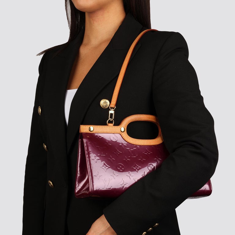 Louis Vuitton Violet Vernis Leather & Vachetta Leather Roxbury Drive For Sale 8