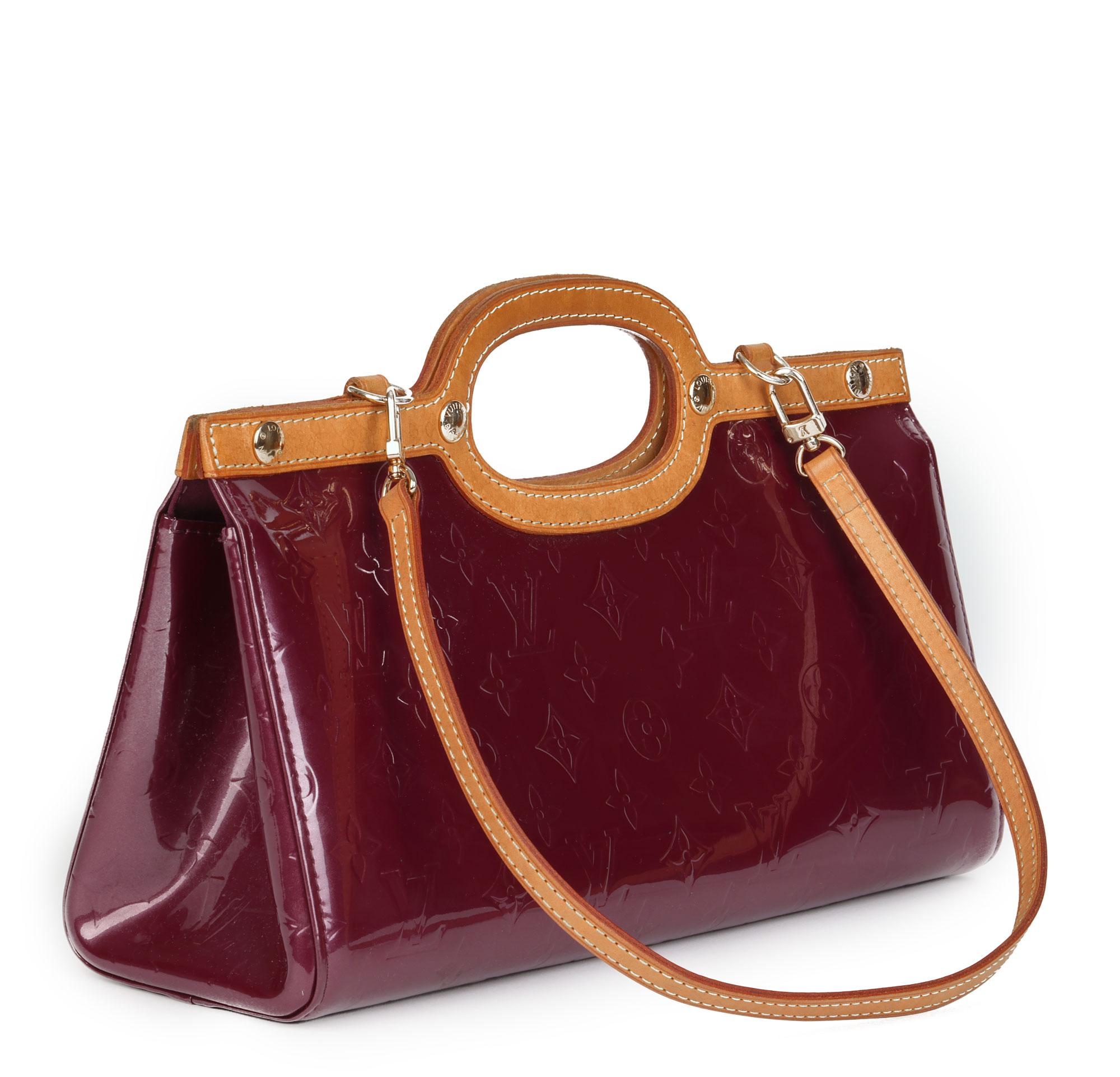 Preowned LV Burgundy Vernis Leather Roxbury Drive Bag