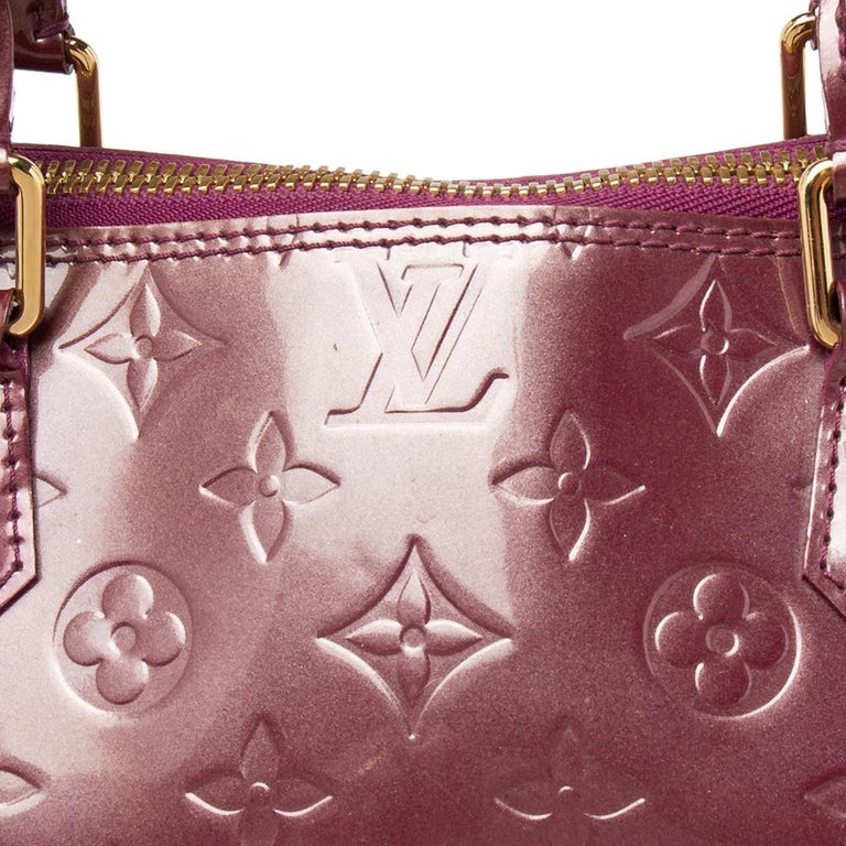 Louis Vuitton Violette Monogram Vernis Alma Voyager Bag at 1stDibs