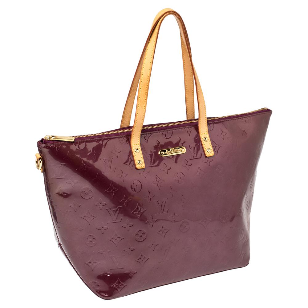 Brown Louis Vuitton Violette Monogram Vernis Bellevue GM Bag