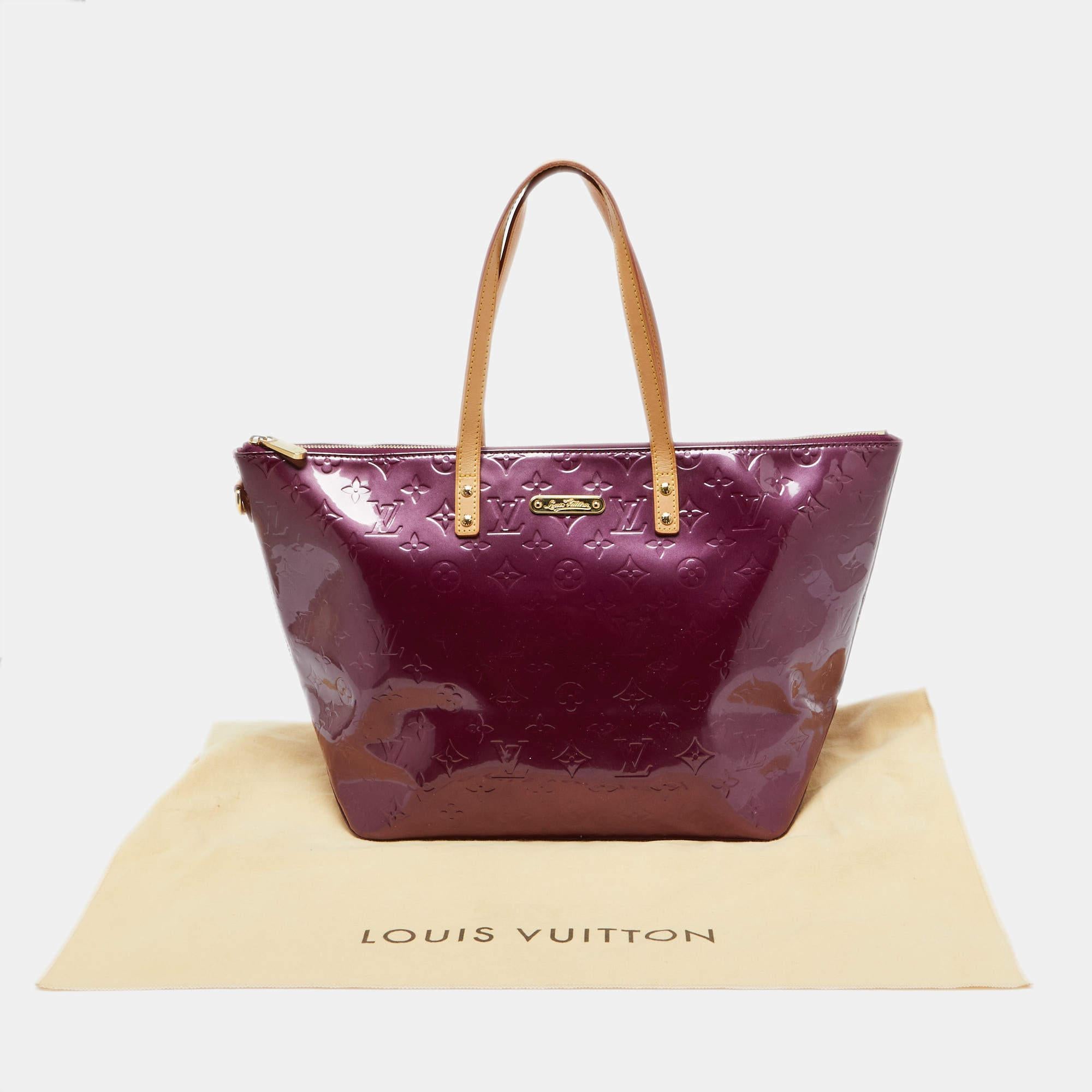 Louis Vuitton Violette Monogram Vernis Bellevue GM Bag For Sale 4