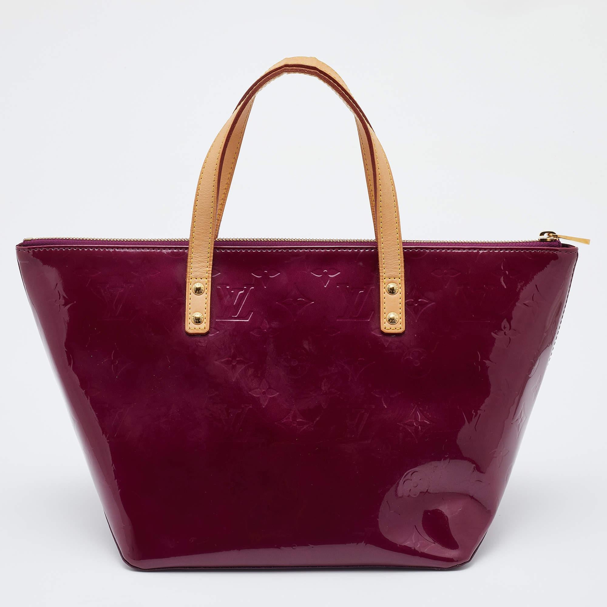 Louis Vuitton Violette Monogram Vernis Bellevue PM Bag 1