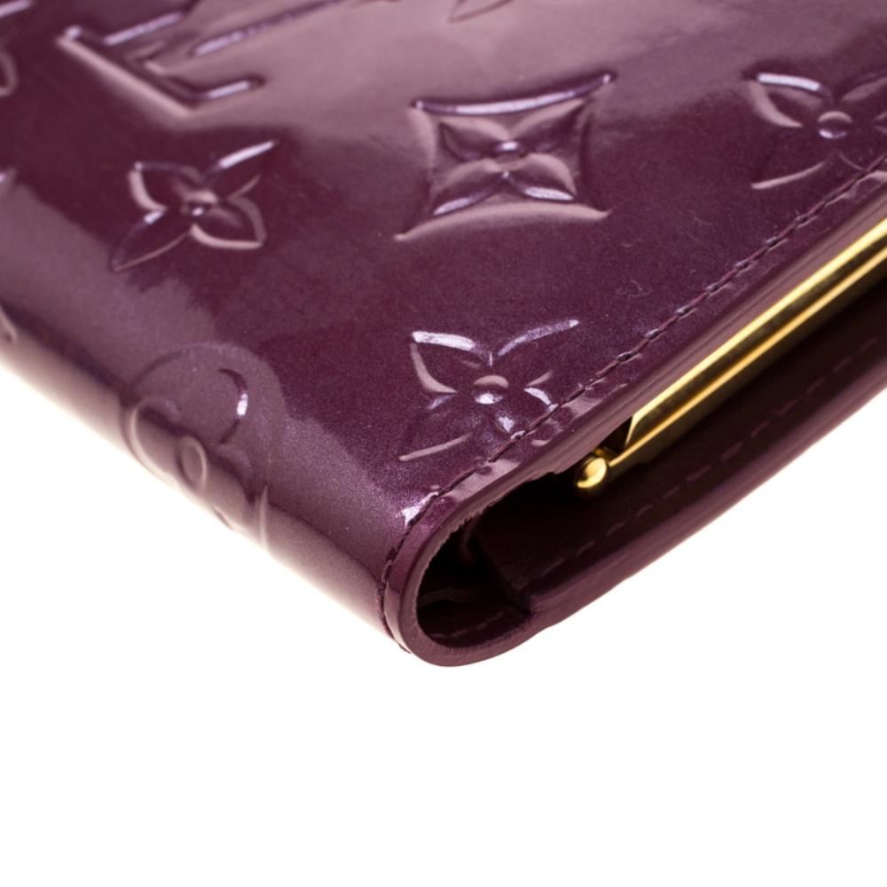 Louis Vuitton Violette Monogram Vernis Leather French Purse Wallet 5