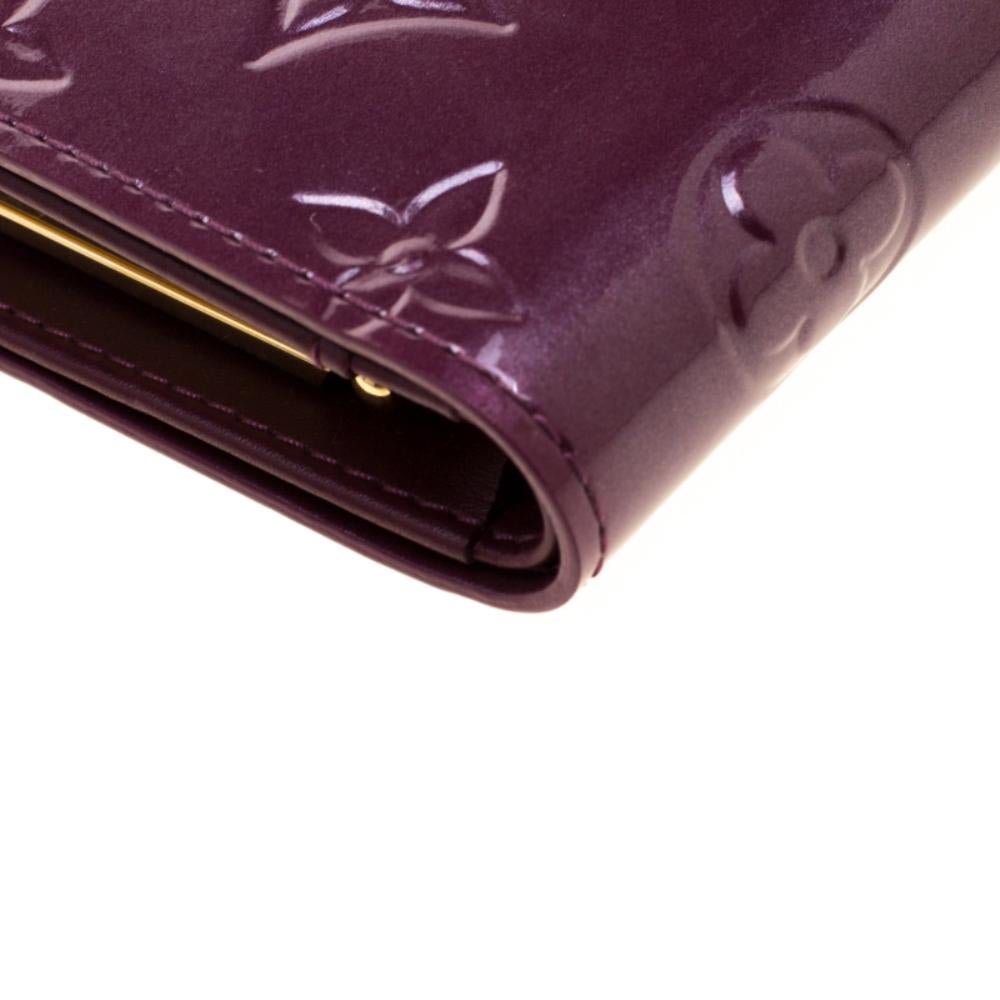 Louis Vuitton Violette Monogram Vernis Leather French Purse Wallet 6