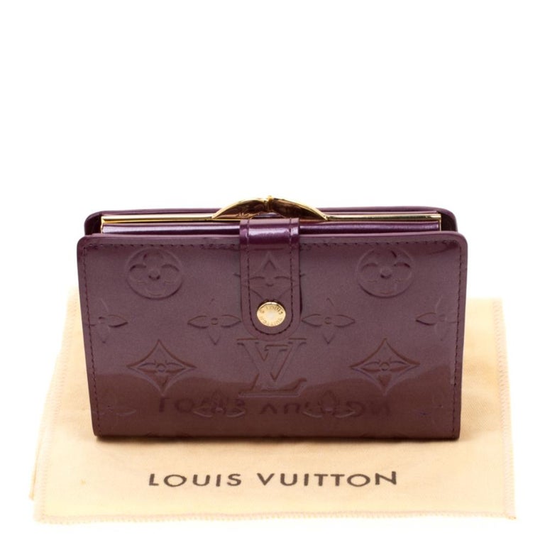 Louis Vuitton Violette Monogram Vernis Leather French Purse Wallet For