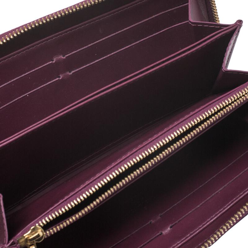 Louis Vuitton Violette Monogram Vernis Zippy Wallet 4