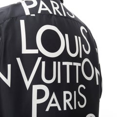 LOUIS VUITTON Virgil Abloh 100% silk black white logo print fit shirt XXL