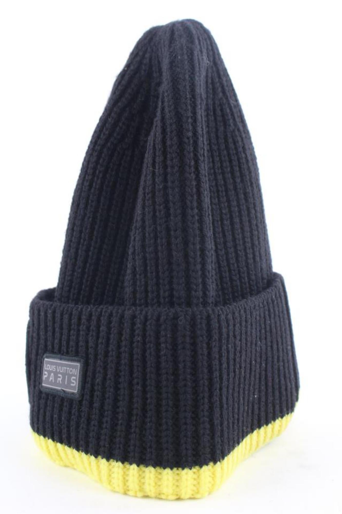 Louis Vuitton Virgil Abloh 2054 Black Yellow Knit Gravity Beanie Hat Cap 10lvl12 3