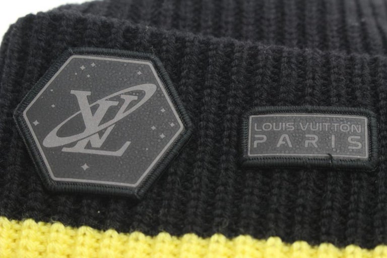 Louis Vuitton Virgil Abloh 2054 Black Yellow Knit Gravity Beanie Hat Cap  10lvl12 at 1stDibs