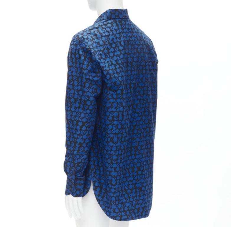 LOUIS VUITTON Virgil Abloh black blue polka dot LV monogram oversized shirt L For Sale 1