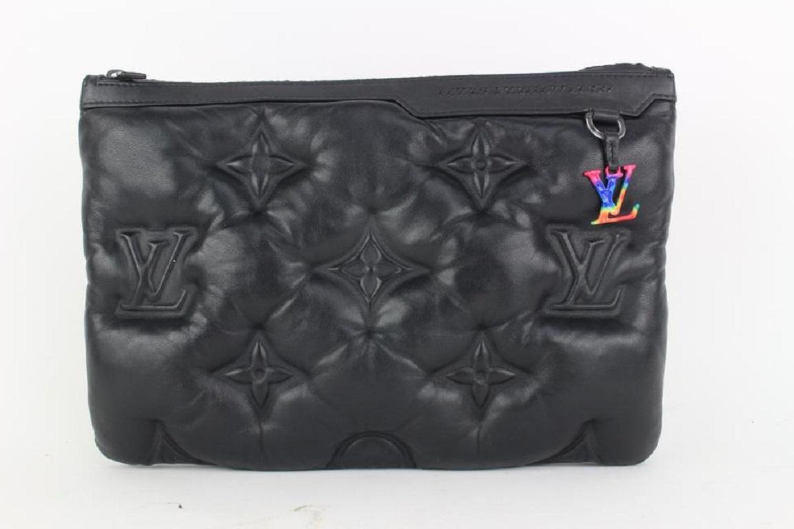 Louis Vuitton Virgil Abloh Black Quilted Leather Puffer A4 Pochette Pouch 1lv917 5