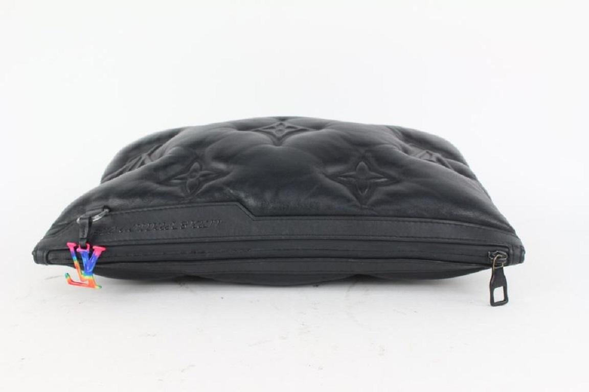 Louis Vuitton Virgil Abloh Black Quilted Leather Puffer A4 Pochette Pouch 1lv917 4
