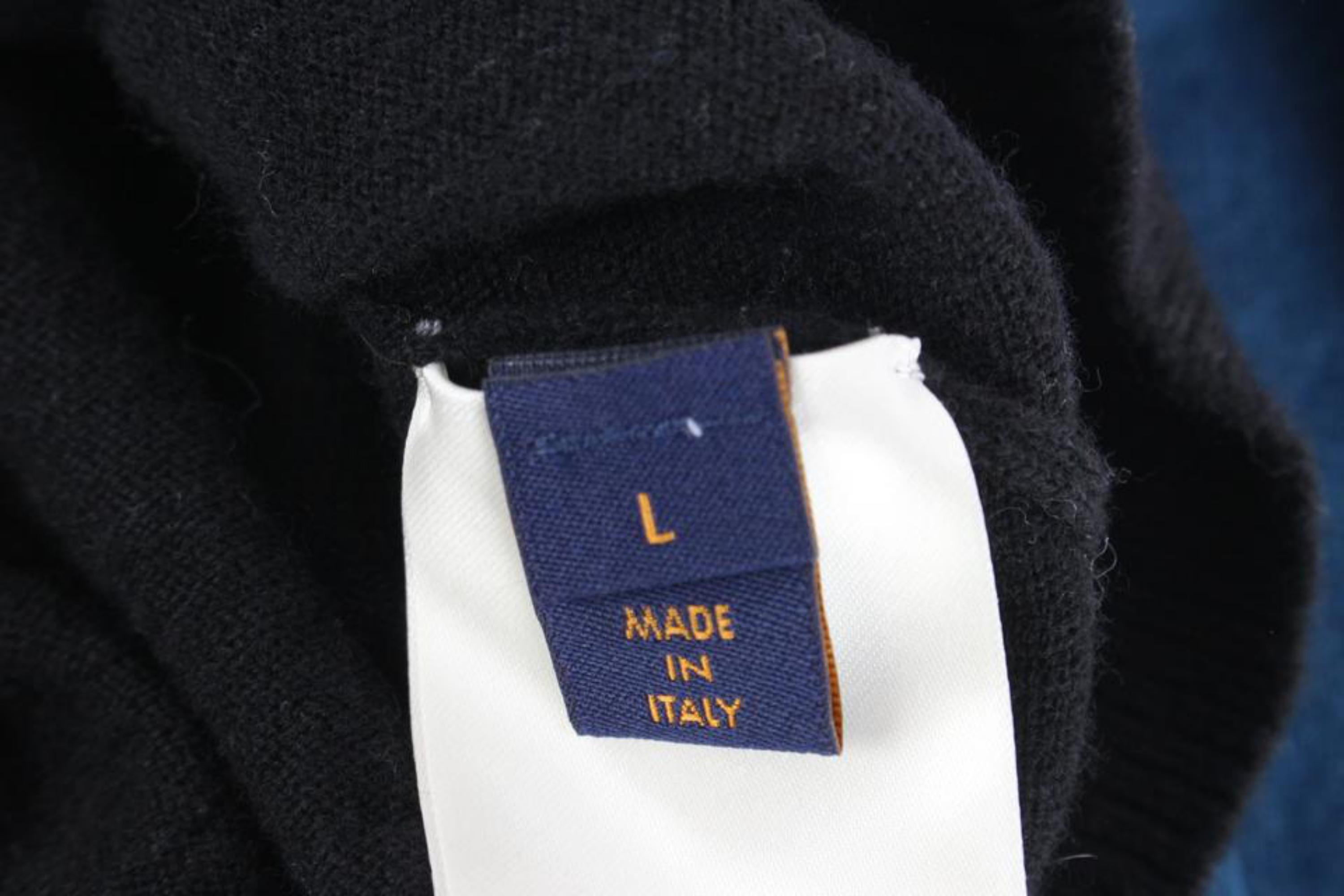 Louis Vuitton VIrgil Abloh Black x Blue Long Sleeve Sweater Shirt 3lz526s For Sale 3