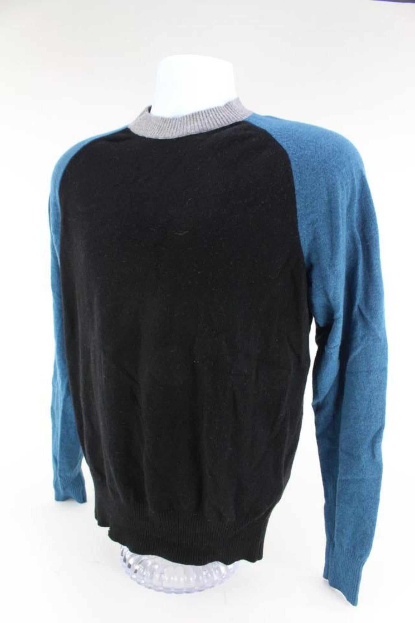 Louis Vuitton VIrgil Abloh Black x Blue Long Sleeve Sweater Shirt 3lz526s For Sale 4