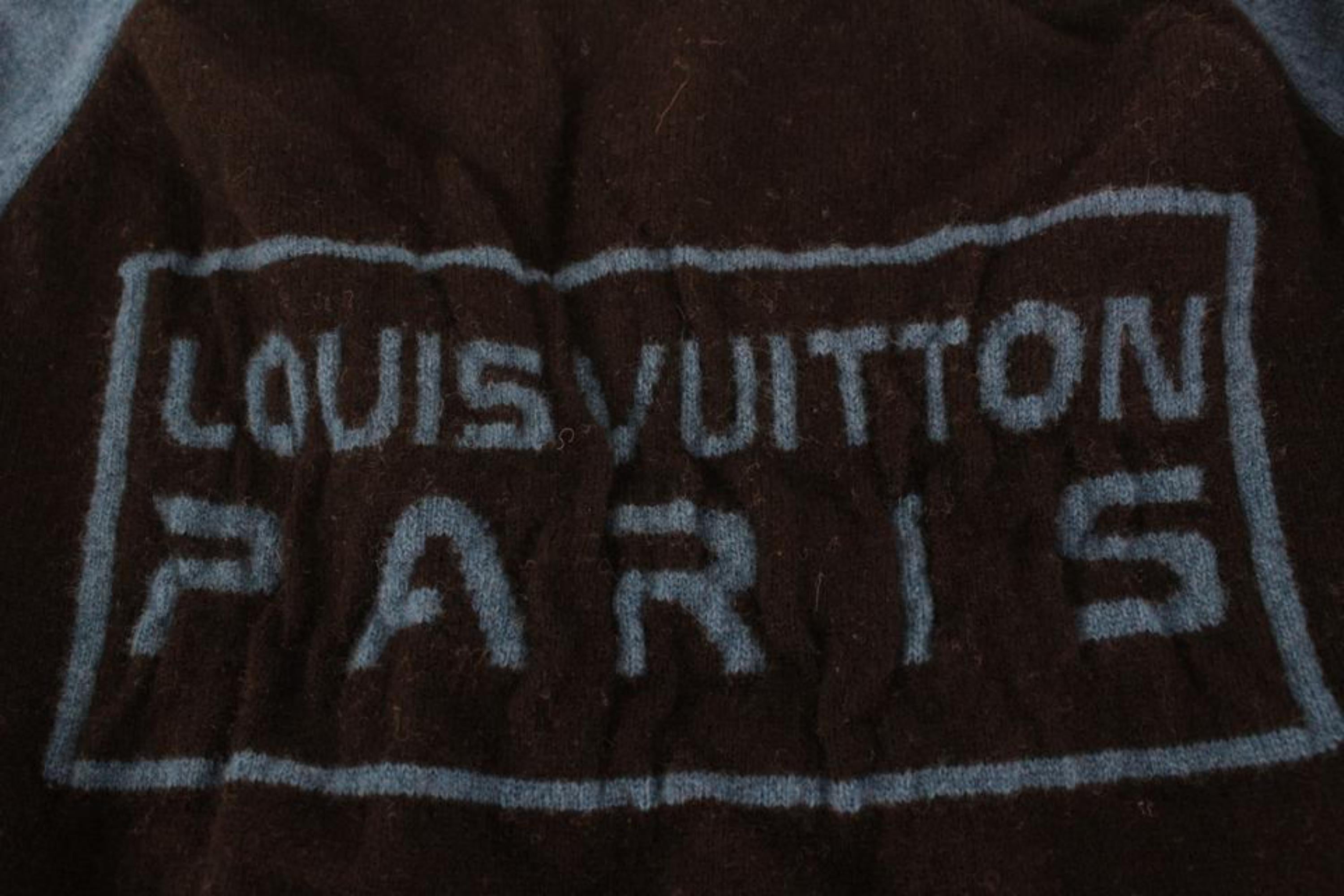 Women's or Men's Louis Vuitton VIrgil Abloh Black x Blue Long Sleeve Sweater Shirt 3lz526s