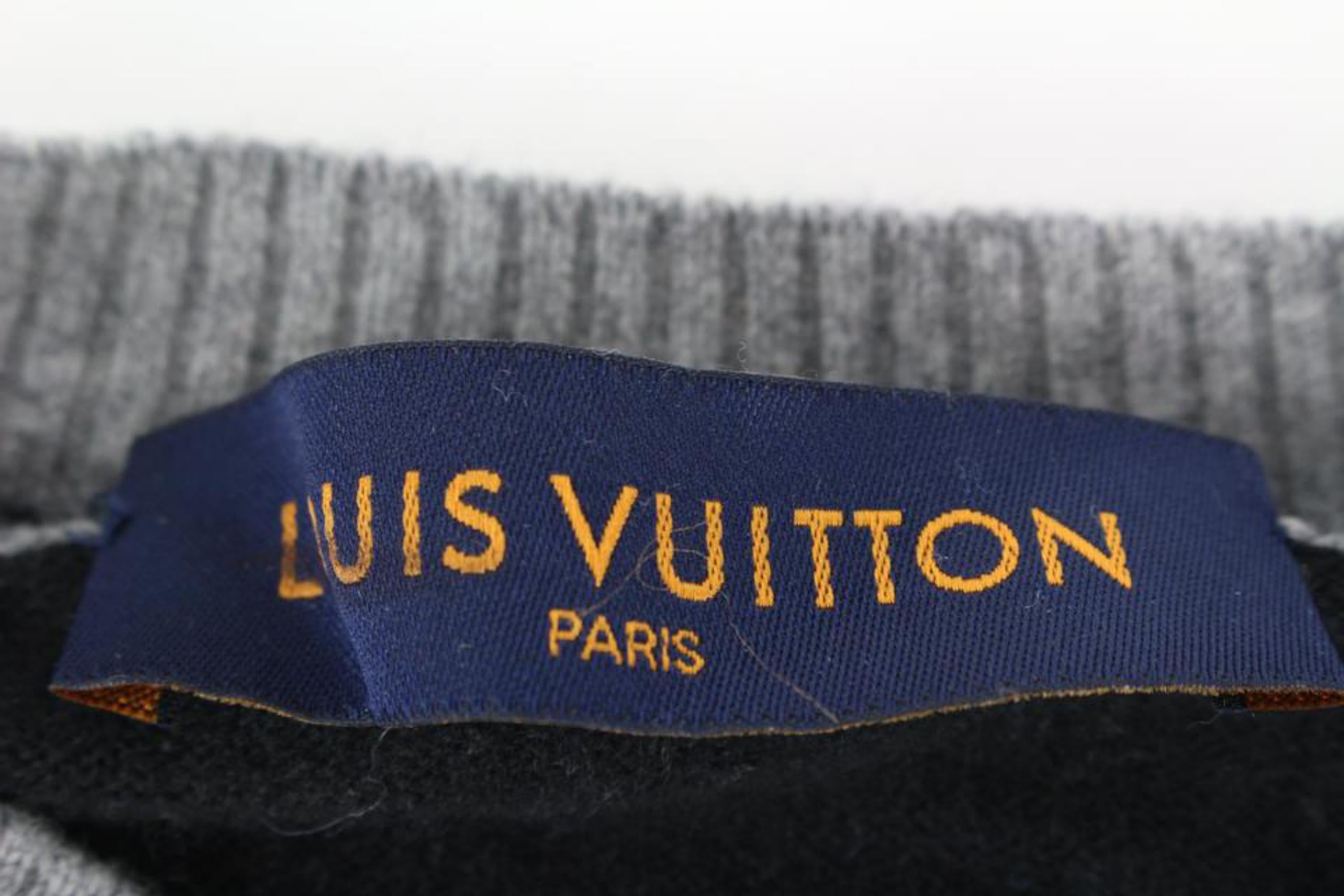 Louis Vuitton VIrgil Abloh Black x Blue Long Sleeve Sweater Shirt 3lz526s For Sale 1