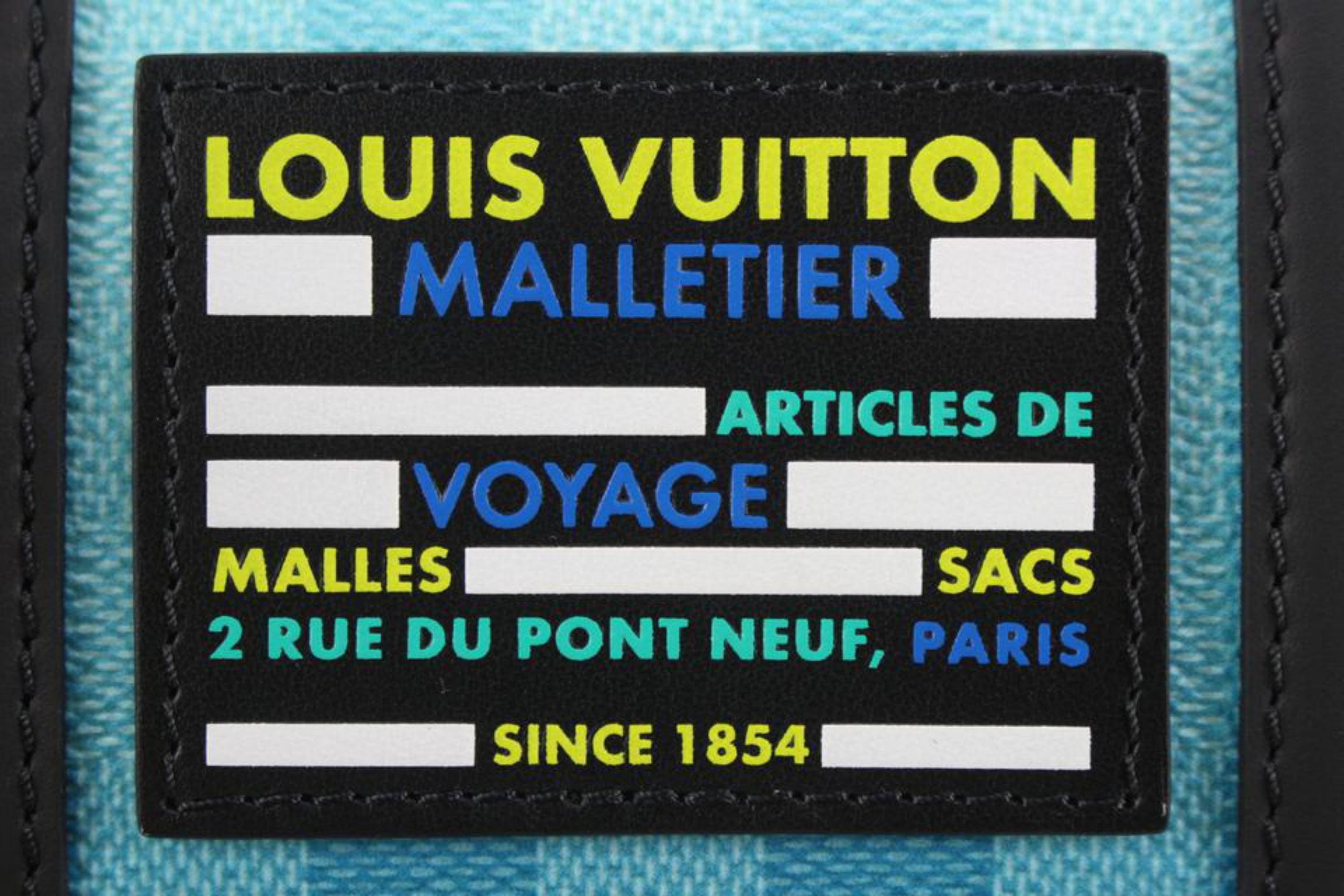Louis Vuitton Virgil Abloh Blue Damier Gradient City Keepall XS 41lk811s For Sale 3