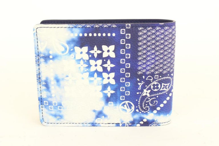 Louis Vuitton Virgil Abloh Blue Monogram Bandana Slender Wallet 76lk67s For  Sale at 1stDibs