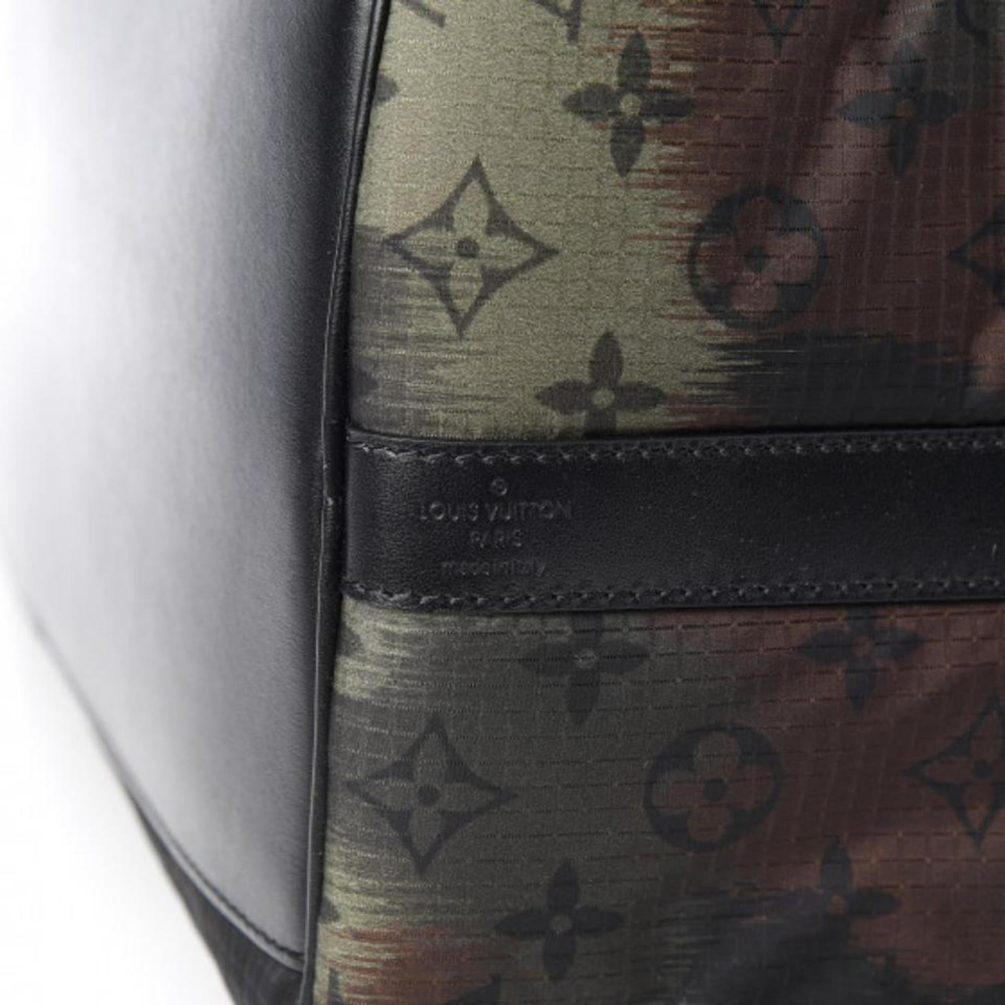Black Louis Vuitton Virgil Abloh Camouflage Monogram Camo Keepall Bandouliere 50 1213l For Sale