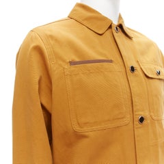 LOUIS VUITTON Virgil Abloh cotton linen V logo button leather pocket trucker