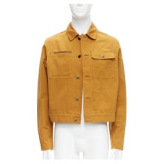 LOUIS VUITTON camionneur de poche en coton et cuir à boutons en forme de V avec logo Virgil Abloh