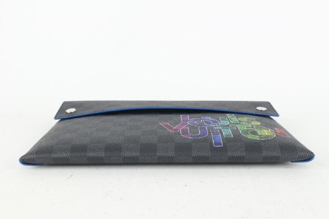 Louis Vuitton Virgil Abloh Damier Graphit Alpha Pochette GM Toilettenbeutel 99lv im Angebot 4