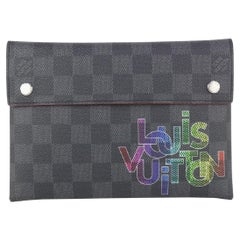 Louis Vuitton Virgil Abloh Damier Graphite Alpha Pochette MM Toiletry Pouch 99LV