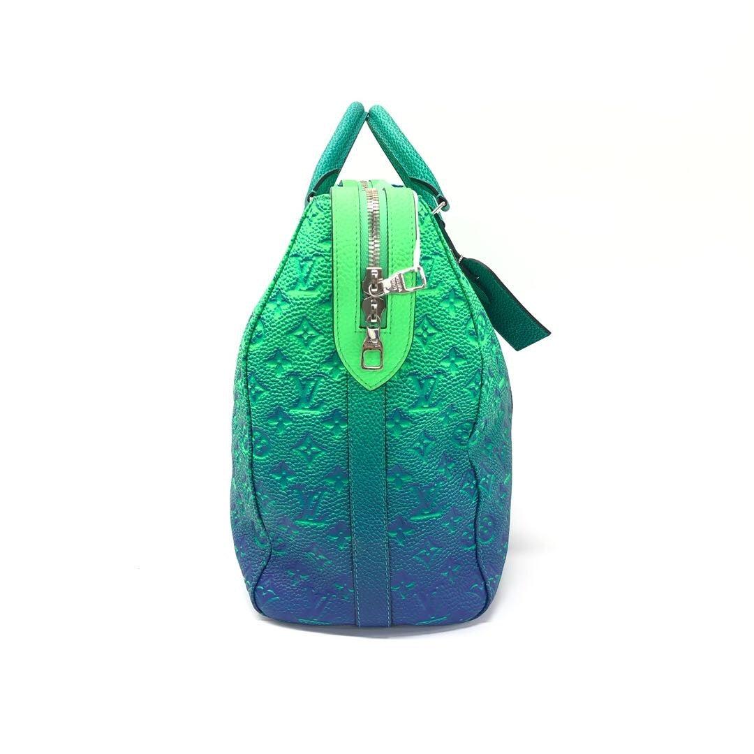 Louis Vuitton Virgil Abloh Green & Blue Monogram Illusion Leather Tote, 2022 For Sale 2