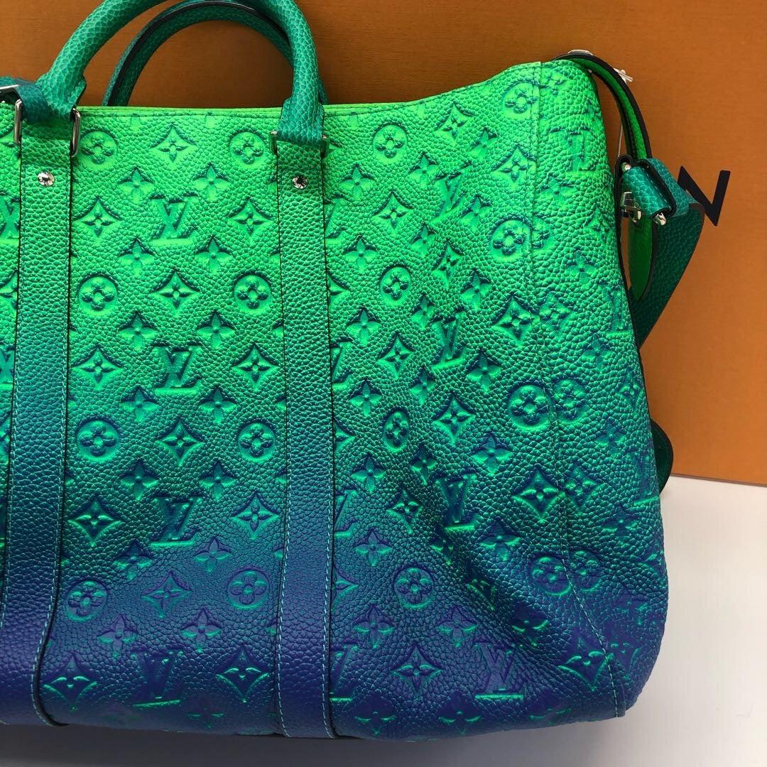 Louis Vuitton Virgil Abloh Green & Blue Monogram Illusion Leather Tote, 2022 For Sale 5