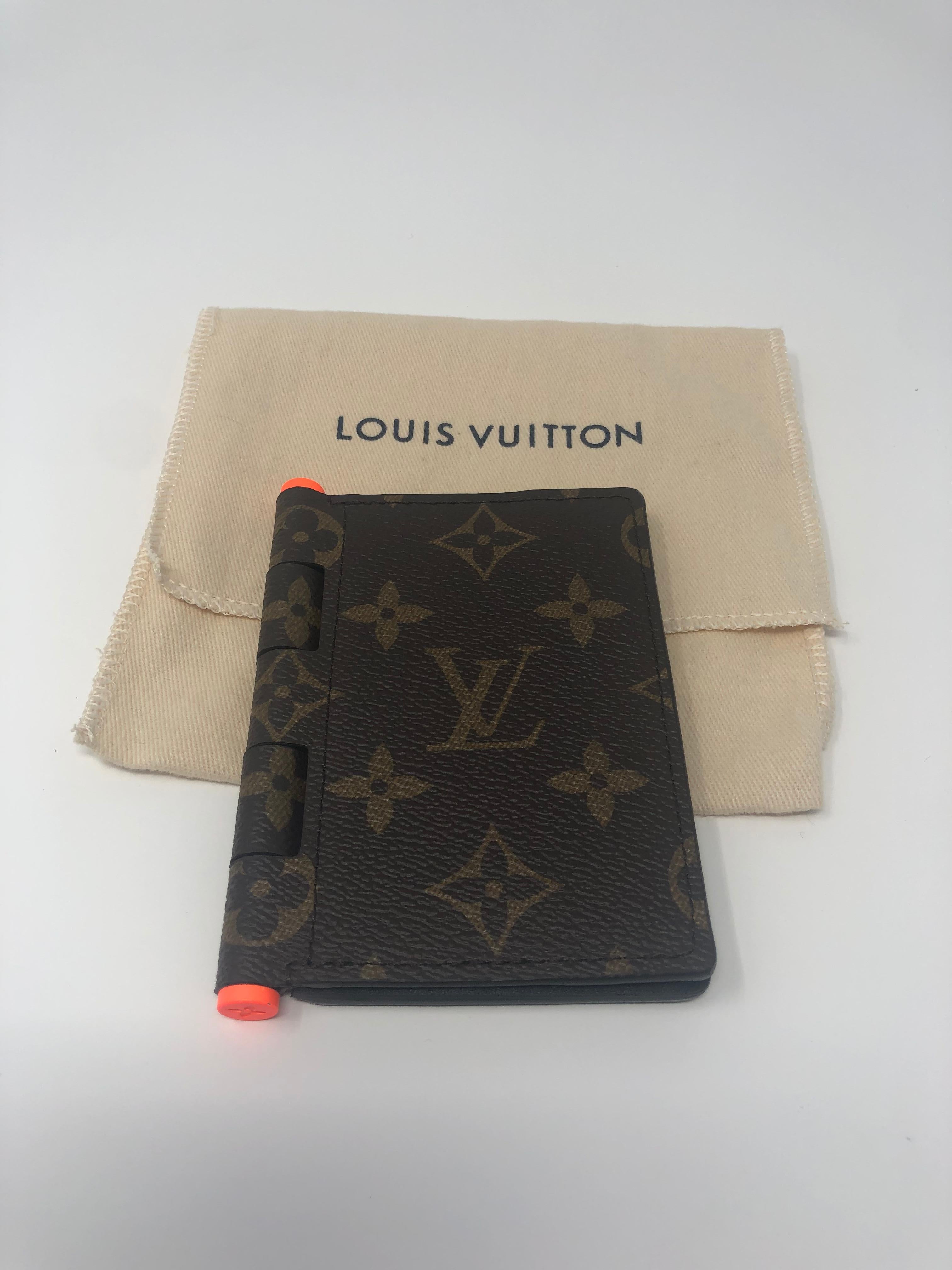 New Authentic LOUIS VUITTON POCKET ORGANIZER Saffron Card Holder
