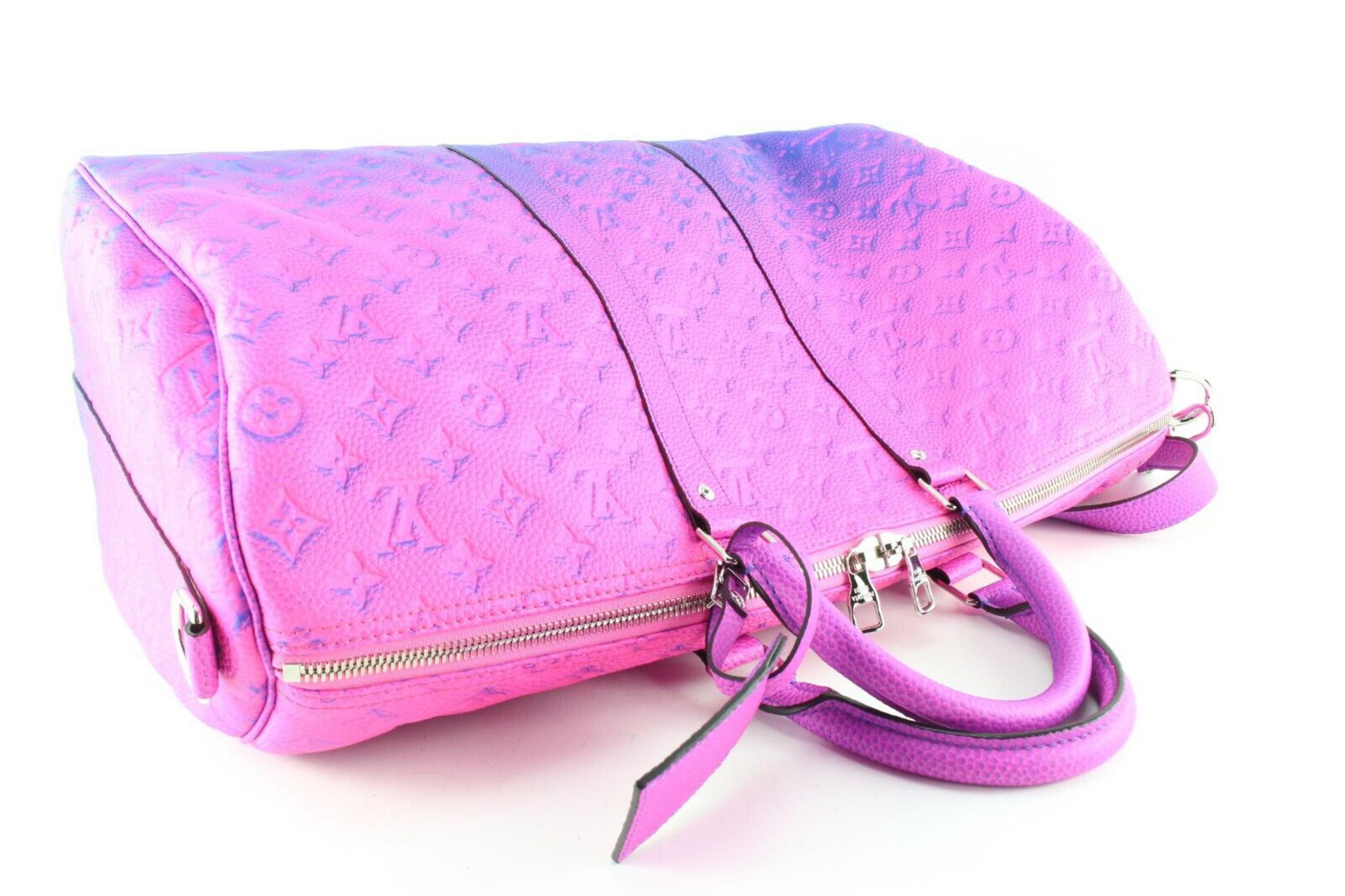 Louis Vuitton Virgil Abloh Illusion Pink Keepall Bandouliere 50 4lv516K For Sale 6