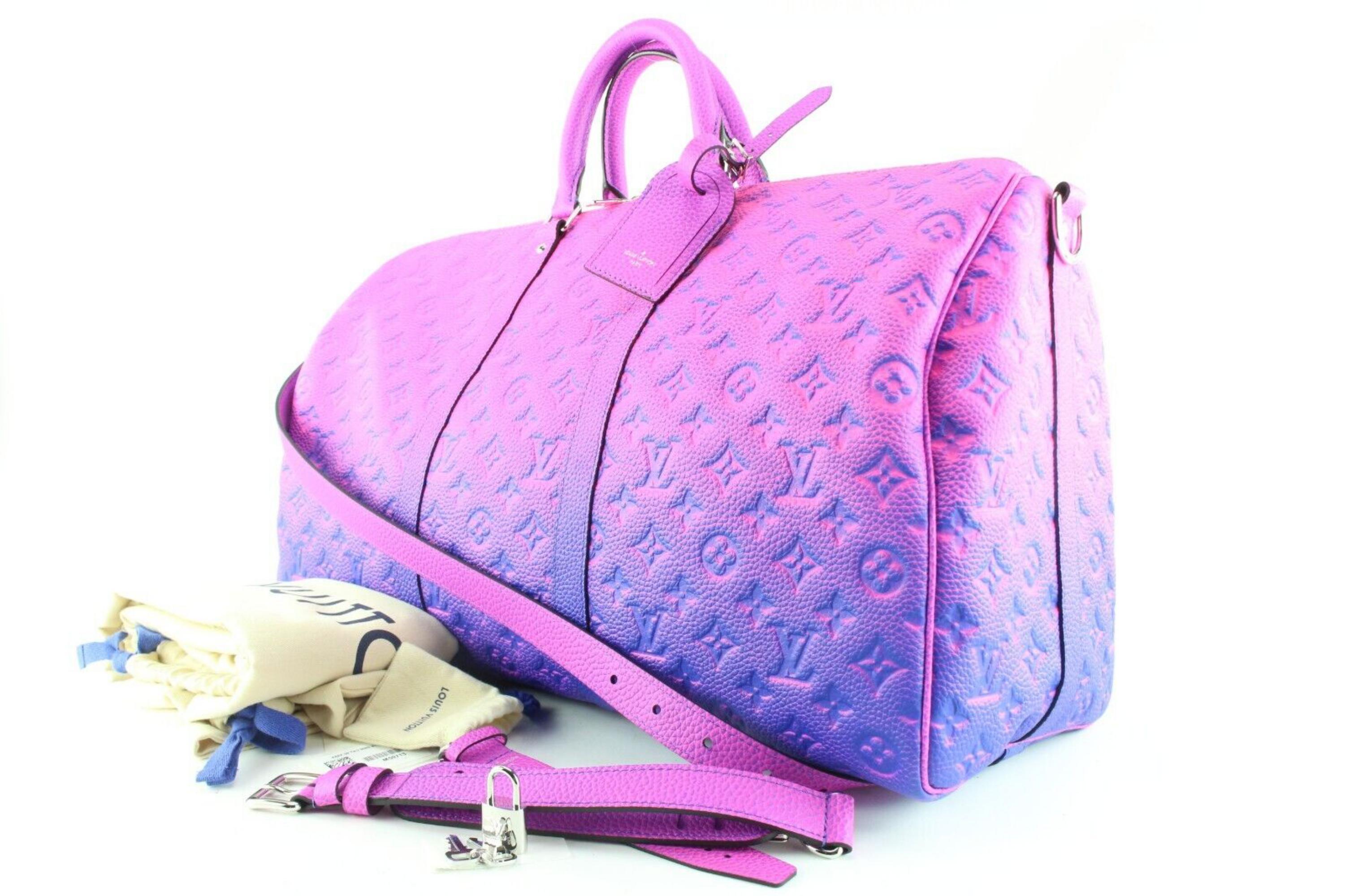 Louis Vuitton Virgil Abloh Illusion Pink Keepall Bandouliere 50 4lv516K For Sale 7