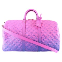 Louis Vuitton Virgil Abloh - Bandoulière « Keepall » rose avec illusion de transparence 50, 4lv516 carats