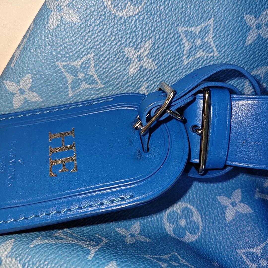 Louis Vuitton Virgil Abloh Keepall Bandouliere 50 Monogrammes Nuages Bleus en vente 10