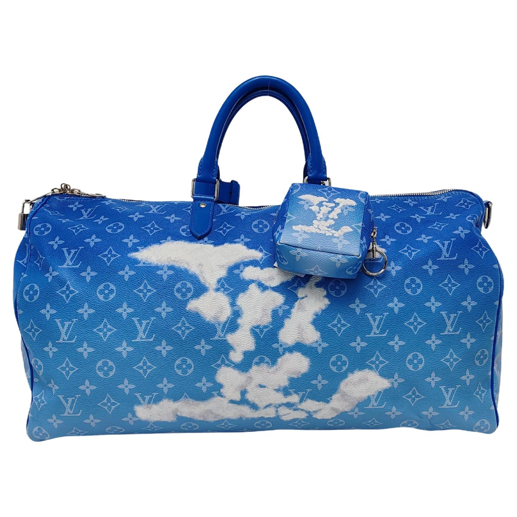 Louis Vuitton Virgil Abloh Keepall Bandouliere 50 Monogrammes Nuages Bleus