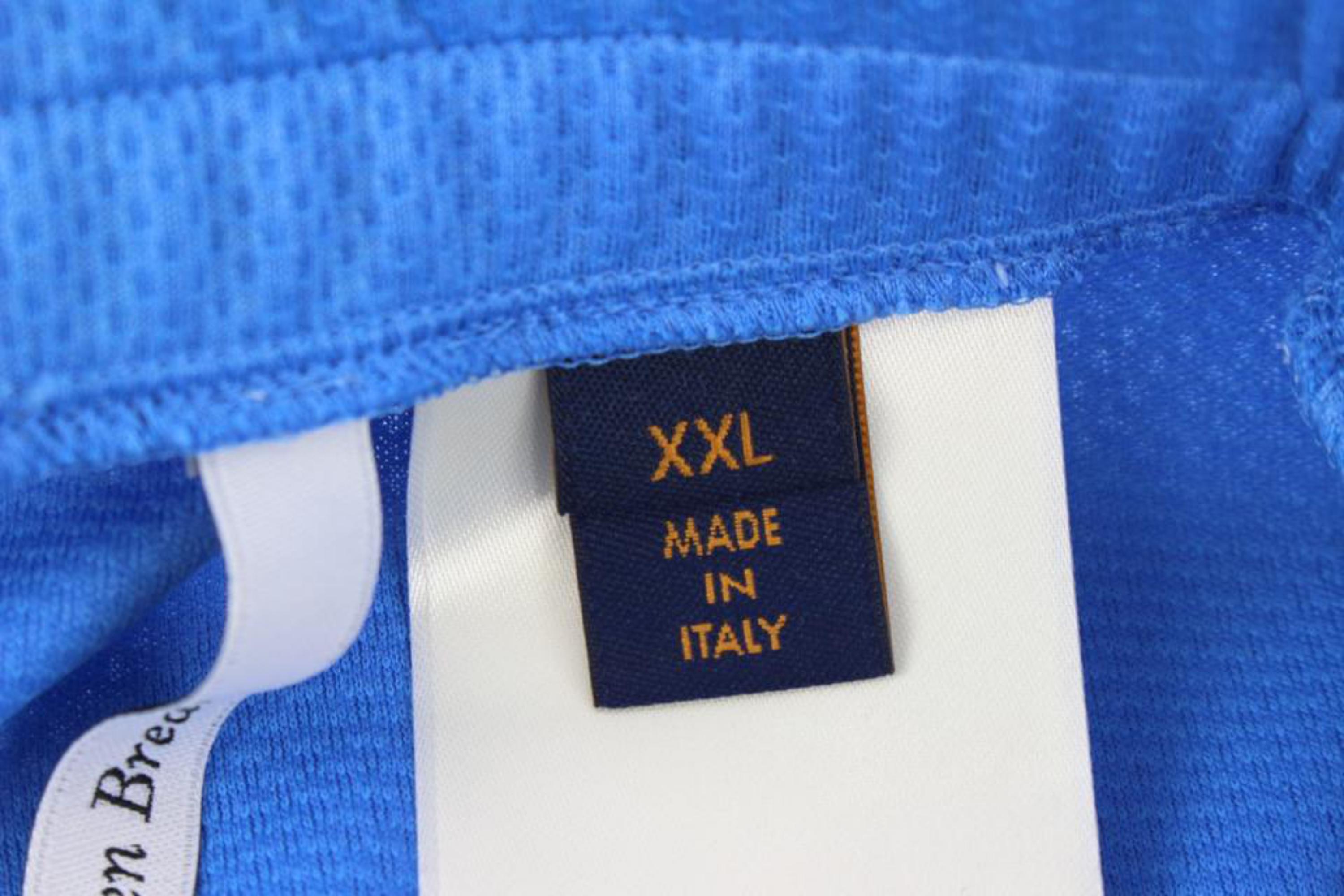 Women's or Men's Louis Vuitton Virgil Abloh Men's XXL Blue Mesh Sporty Patch Shorts Sports 118lv2 For Sale