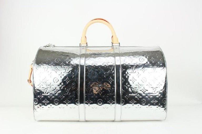 Louis Vuitton Keepall 55 Monogram Miroir Silver Weekend Bag, Men's