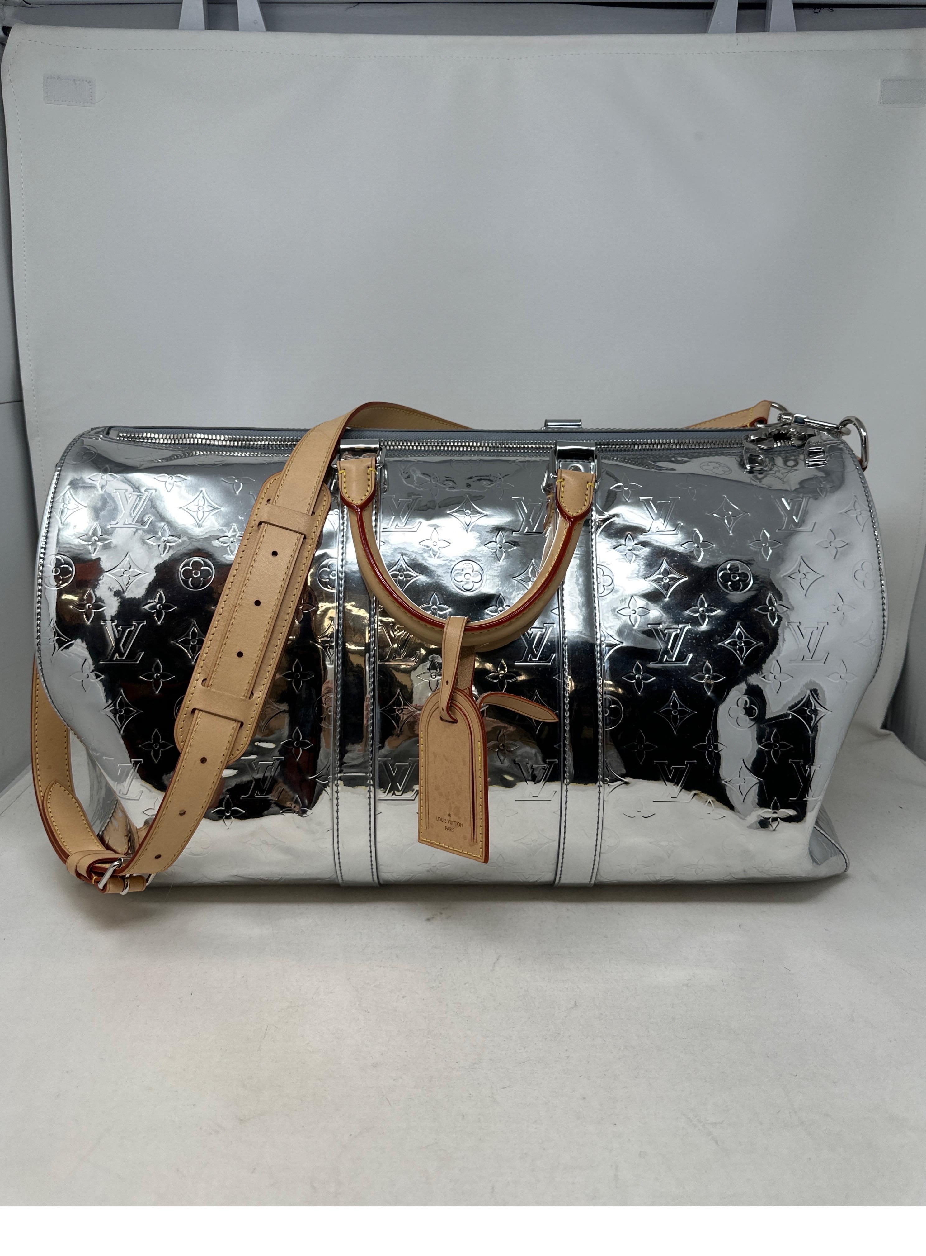 Louis Vuitton Virgil Abloh Mirror Keepall 50 Bandouliere In Excellent Condition In Athens, GA