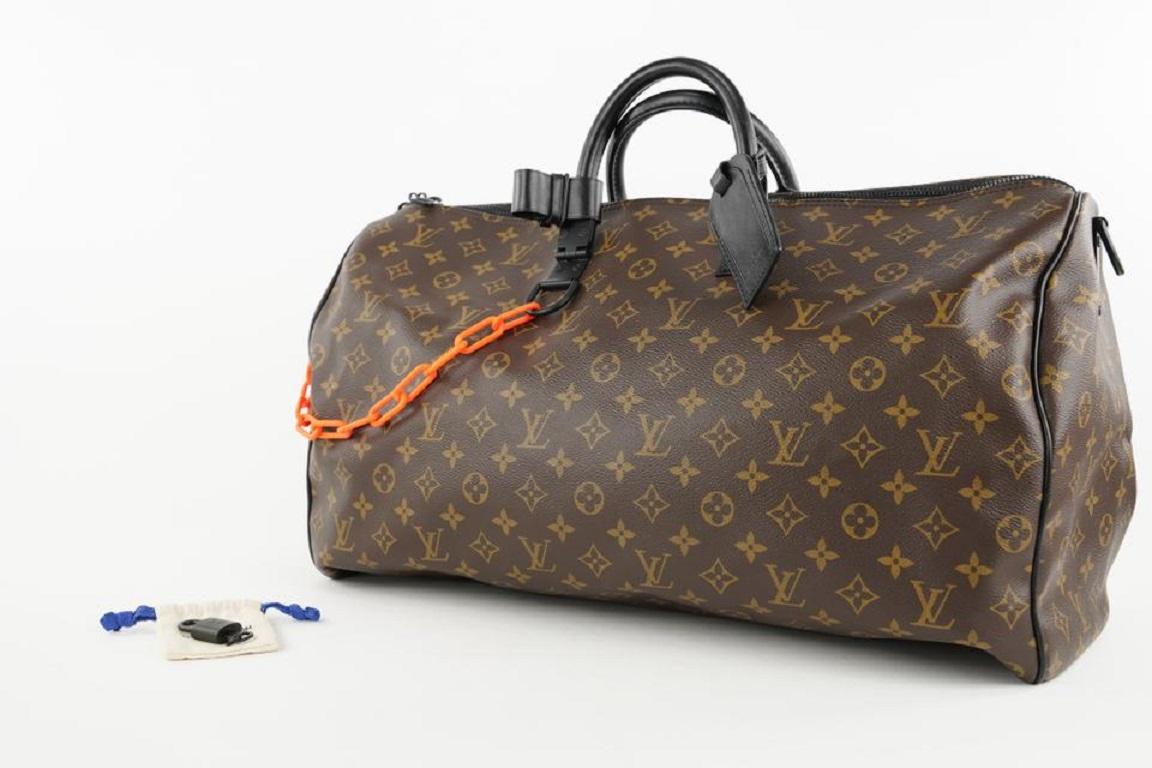 Louis Vuitton Virgil Abloh Monogram Chain Keepall Bandouliere 50 Duffle 2lm32lv
