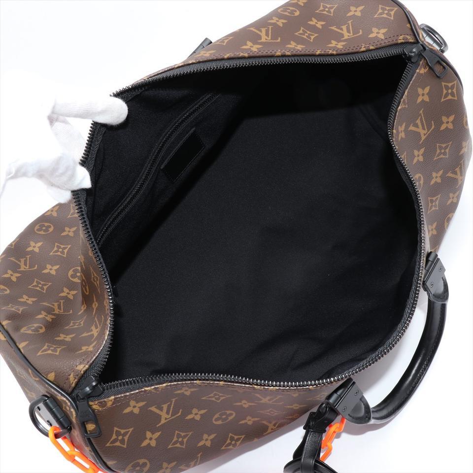 Gray Louis Vuitton Virgil Abloh Monogram Chain Keepall Bandouliere 50 Duffle 2lm32lv